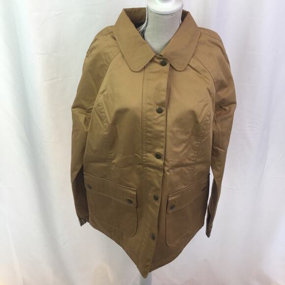 Denim&Co hi lo snap button Jacket Yellow Gold XS - Picture 1 of 13